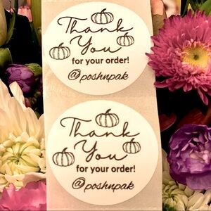 50 CUSTOM THANK YOU STICKERS with Closet name Fall Pumpkins